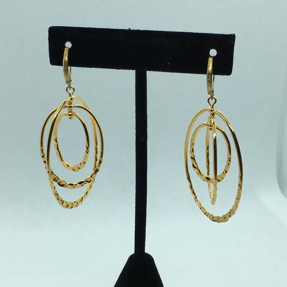Joan Rivers Jewelry - Joan Rivers Gold Tone Hoop Dangle Earrings